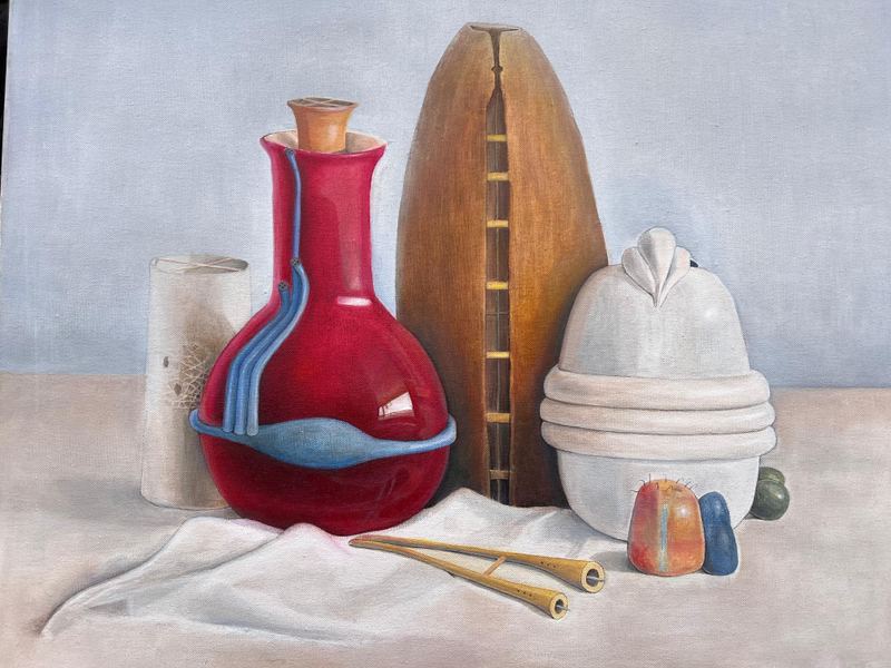 Still Life With A Red Vase